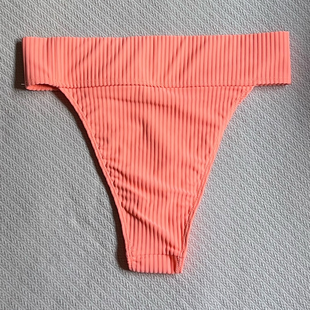 NWT neon ribbed high cut bikini bottom - Picture 3 of 5